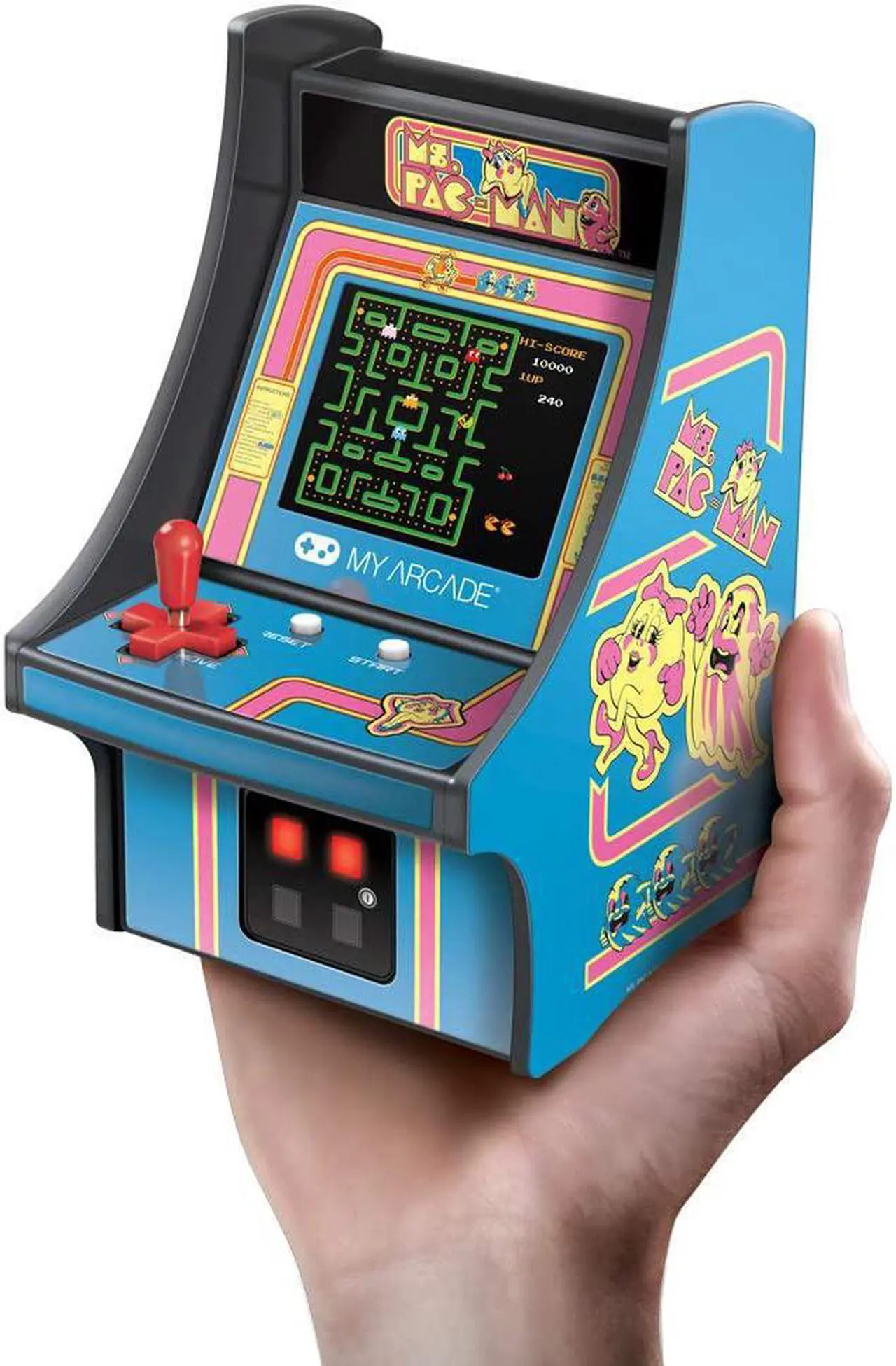 Alt view image 16 of 18 - My Arcade Ms. Pac-Man Micro Player 6" Collectable Portable Handheld Video Game