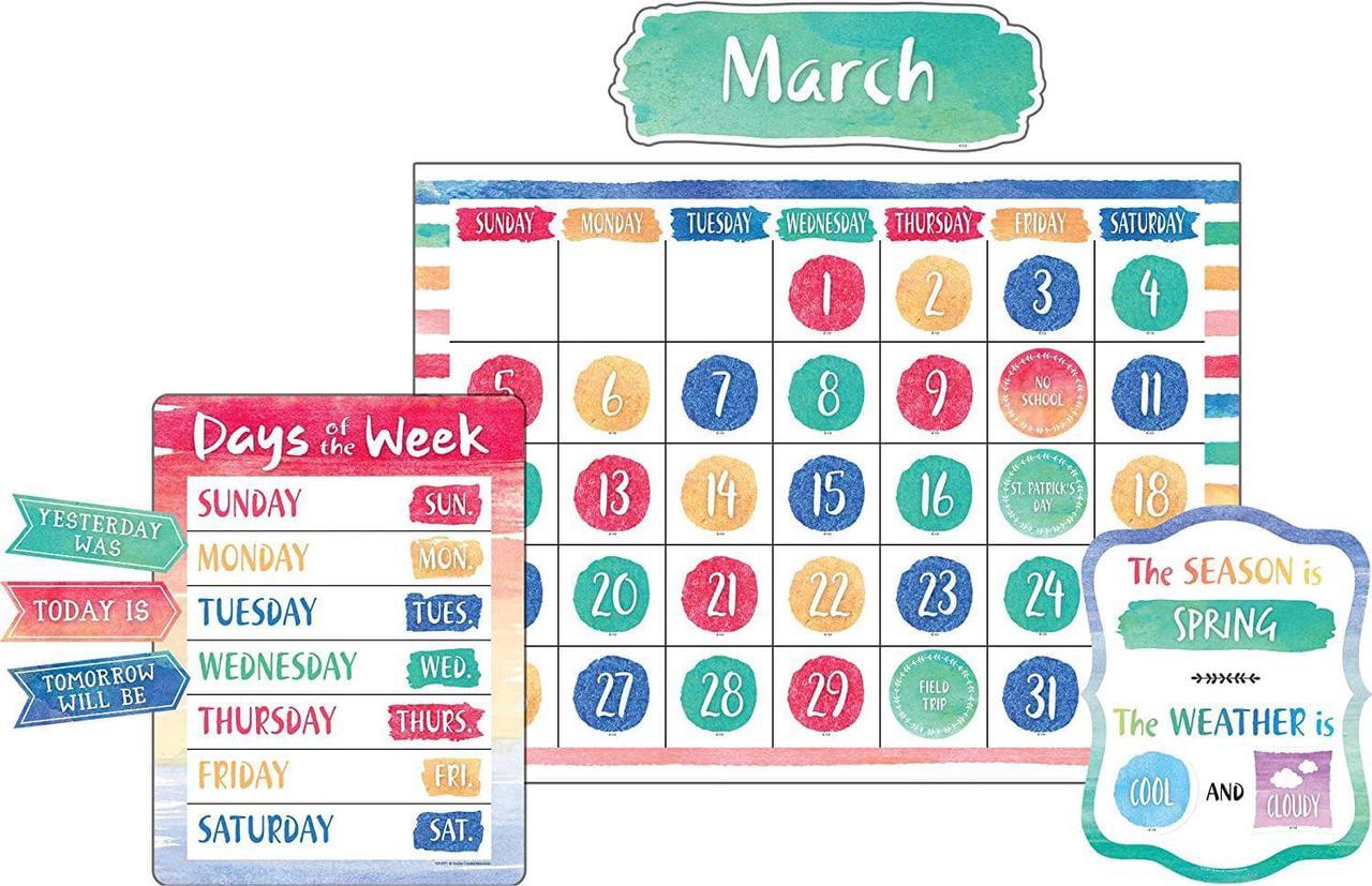 Teacher Created Resources 8971 Watercolor Calendar Bulletin Board