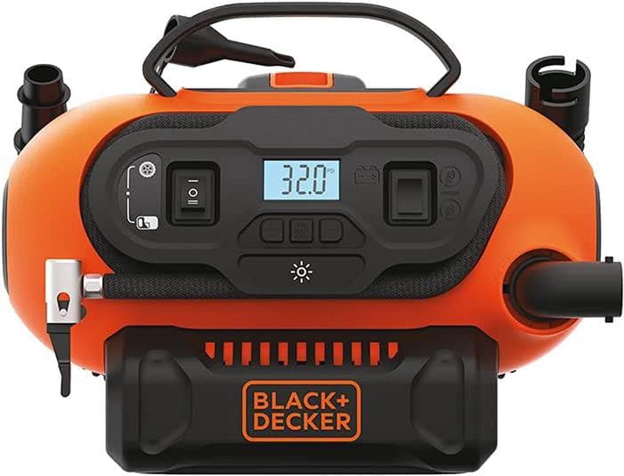 BLACK+DECKER 20V MAX* Cordless Tire Inflator, Cordless & Corded Power, Tool Only (BDINF20C)