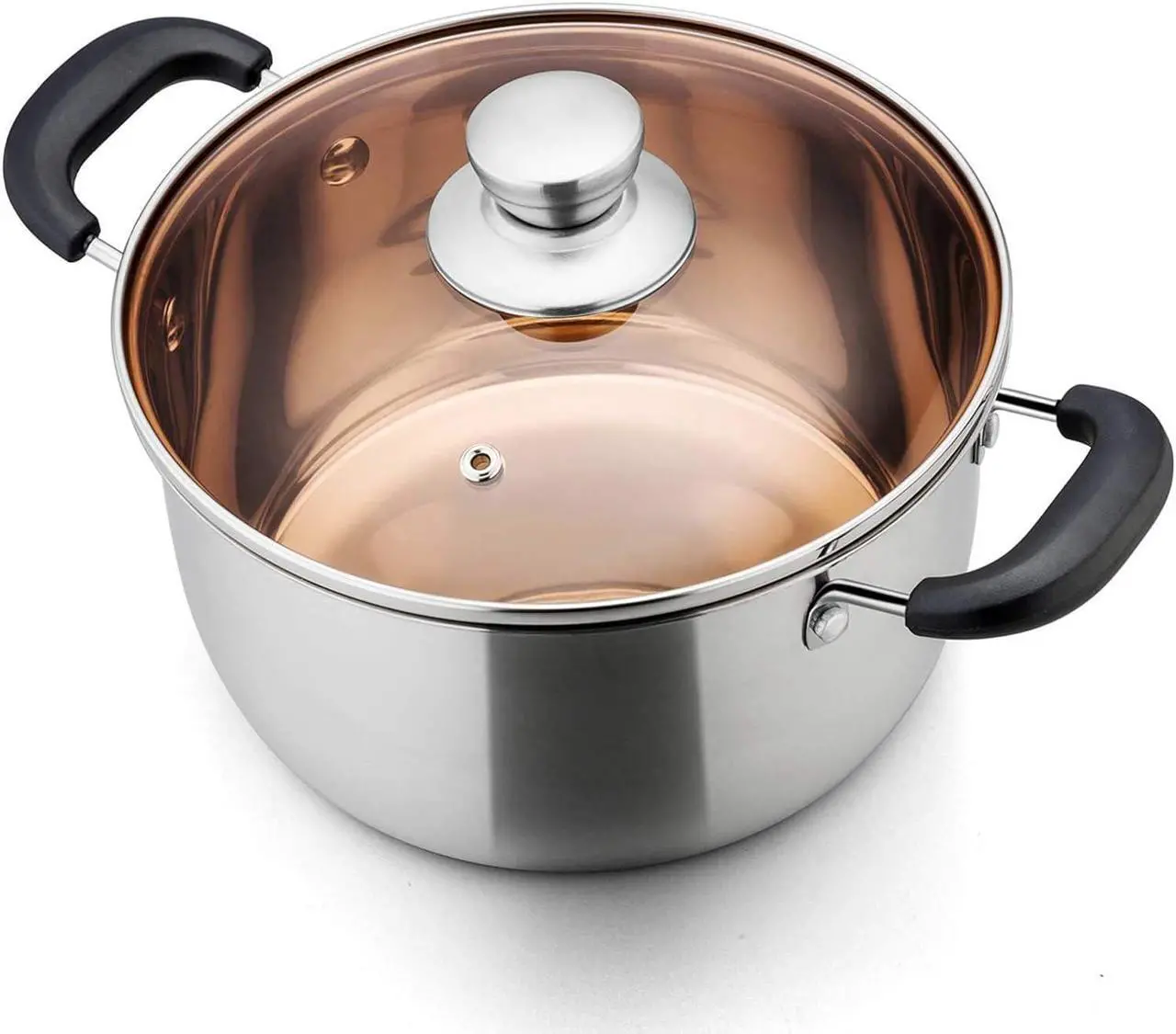 Main image of TeamFar Stock Pot 4qt, Stainless Steel Stock Soup Pasta Pot with Lid, Double Heatproof Handles, Non Toxic & Healthy, Easy Clean & Dishwasher Safe
