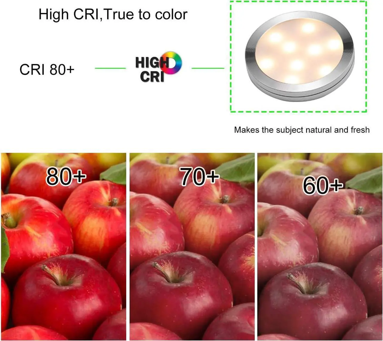 Alt view image 6 of 7 - Linkable Under Cabinet LED Lighting 12V Dimmable Puck Lights with Wireless RF Remote Control, Hardwired & Wall Plug in for Furniture Cupboard Lighting(10 Lights, Warm White)