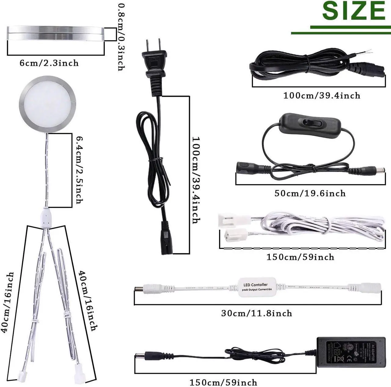 Alt view image 3 of 7 - Linkable Under Cabinet LED Lighting 12V Dimmable Puck Lights with Wireless RF Remote Control, Hardwired & Wall Plug in for Furniture Cupboard Lighting(10 Lights, Warm White)