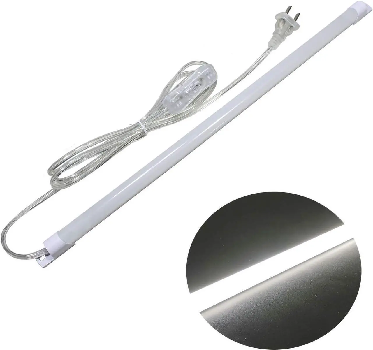 Main image of 110V LED Under Cabinet Lighting 17inch LED Strip Light Bar with 6ft Power Cord Magnetic Installation Super Slim Counter Light Reading Desk Lamp for Kitchen/Work Table.(White 6000K)