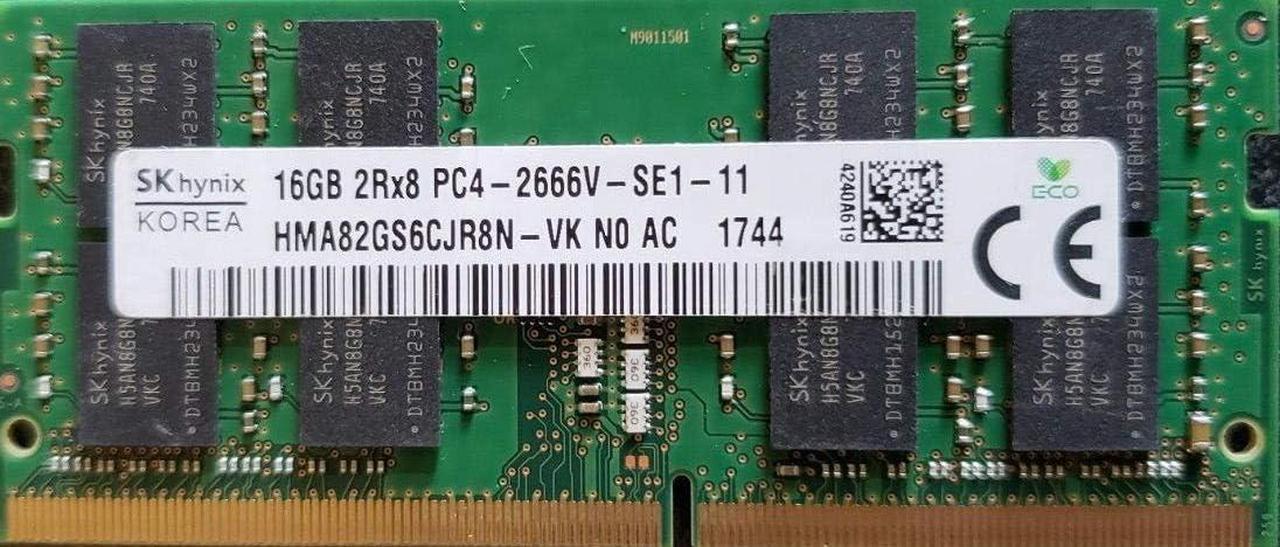 Genuine OEM 16GB Laptop Ram HMA82GS6CJR8N-VK 16GB (1X16GB) PC4-21300 DDR4-2666MHz Non-ECC Unbuffered CL19 260-Pin SoDimm 1.2V Single Rank Laptop Memory