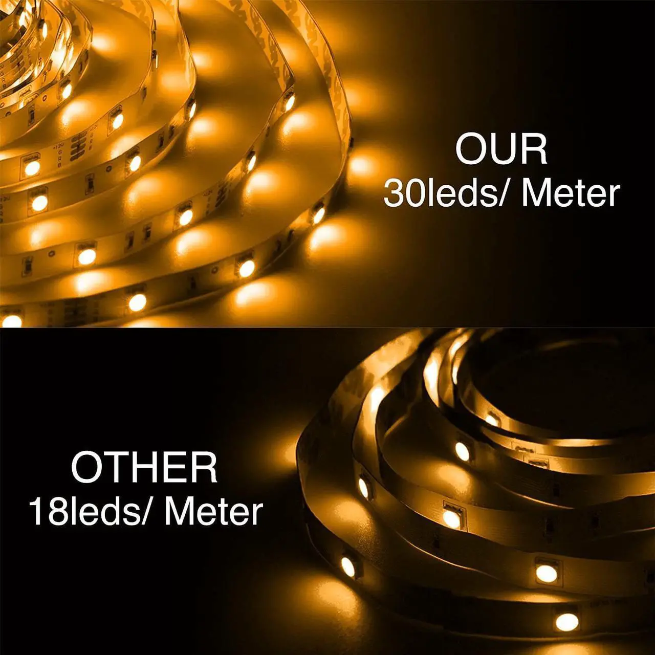 Alt view image 6 of 7 - Led Strip Lights Waterproof 32.8ft(2 Rolls of 16.4ft) Led Tape Lights Color Changing 300 LEDs Light Strips Kit with 44 Keys Ir Remote Controller and 12v Power Supply for Indoor Outdoor Use