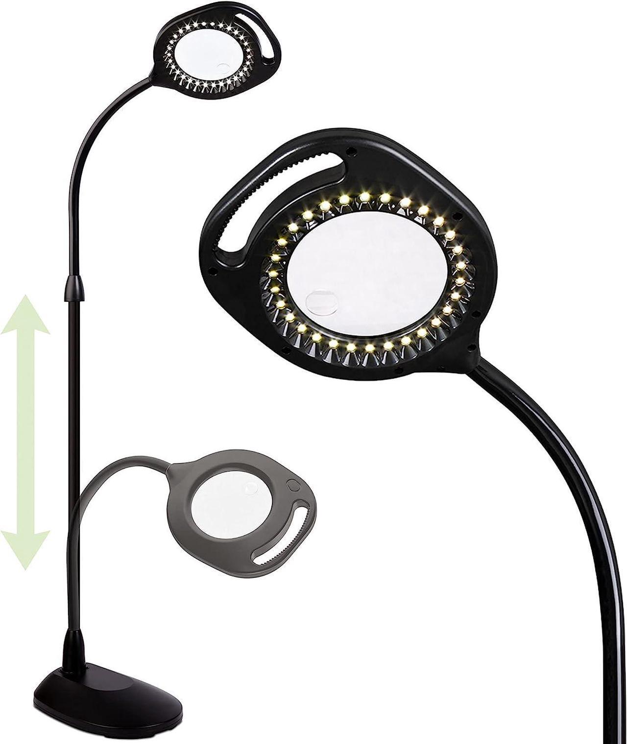 Main image of OttLite 2-in-1 LED Magnifier Floor and Table Light | Task Lamp, Craft Lamp | 2x Optical Grade Magnifier, 4x Spot Magnifier, Natural Daylight LEDs | Home, Office, Workshop, Dorm
