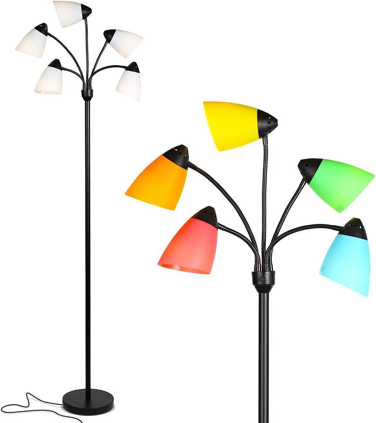 Main image of Brightech Medusa LED Floor Lamp  Multi-Head Dimmable Floor Lamp for Living Rooms & Offices  Tall Lamp with Interchangeable Shades, Adjustable Standing Lamp for Bedroom Reading  Black