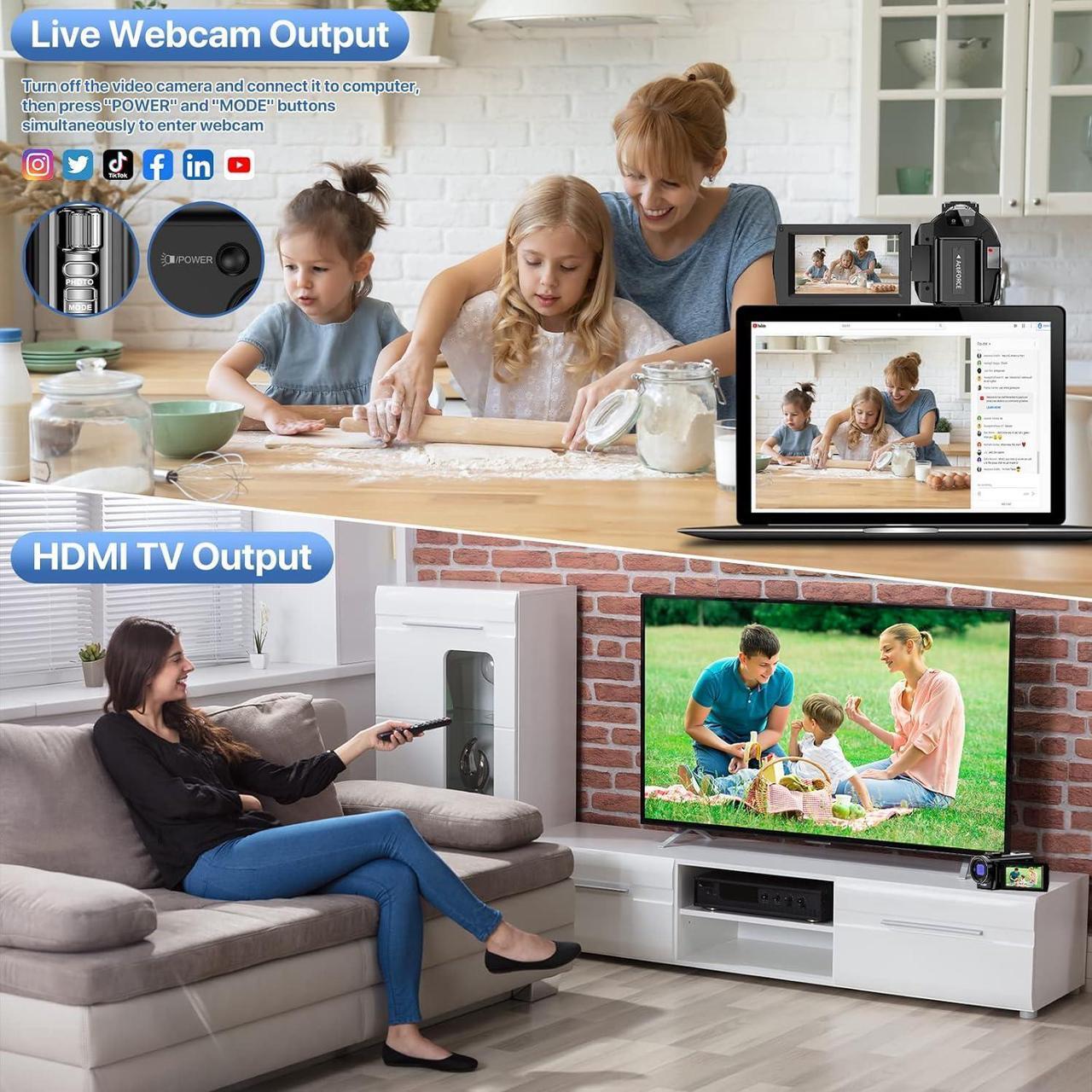 Alt view image 5 of 7 - Video Camera YouTube Vlogging Camera Recorder FHD 1080P 24.0MP 3.0 Inch 270 Degree Rotation Screen 16X Digital Zoom Camcorder with Microphone,Remote Control and 2 Batteries