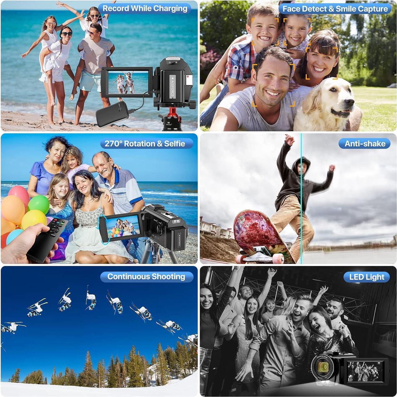 Alt view image 6 of 7 - Video Camera YouTube Vlogging Camera Recorder FHD 1080P 24.0MP 3.0 Inch 270 Degree Rotation Screen 16X Digital Zoom Camcorder with Microphone,Remote Control and 2 Batteries