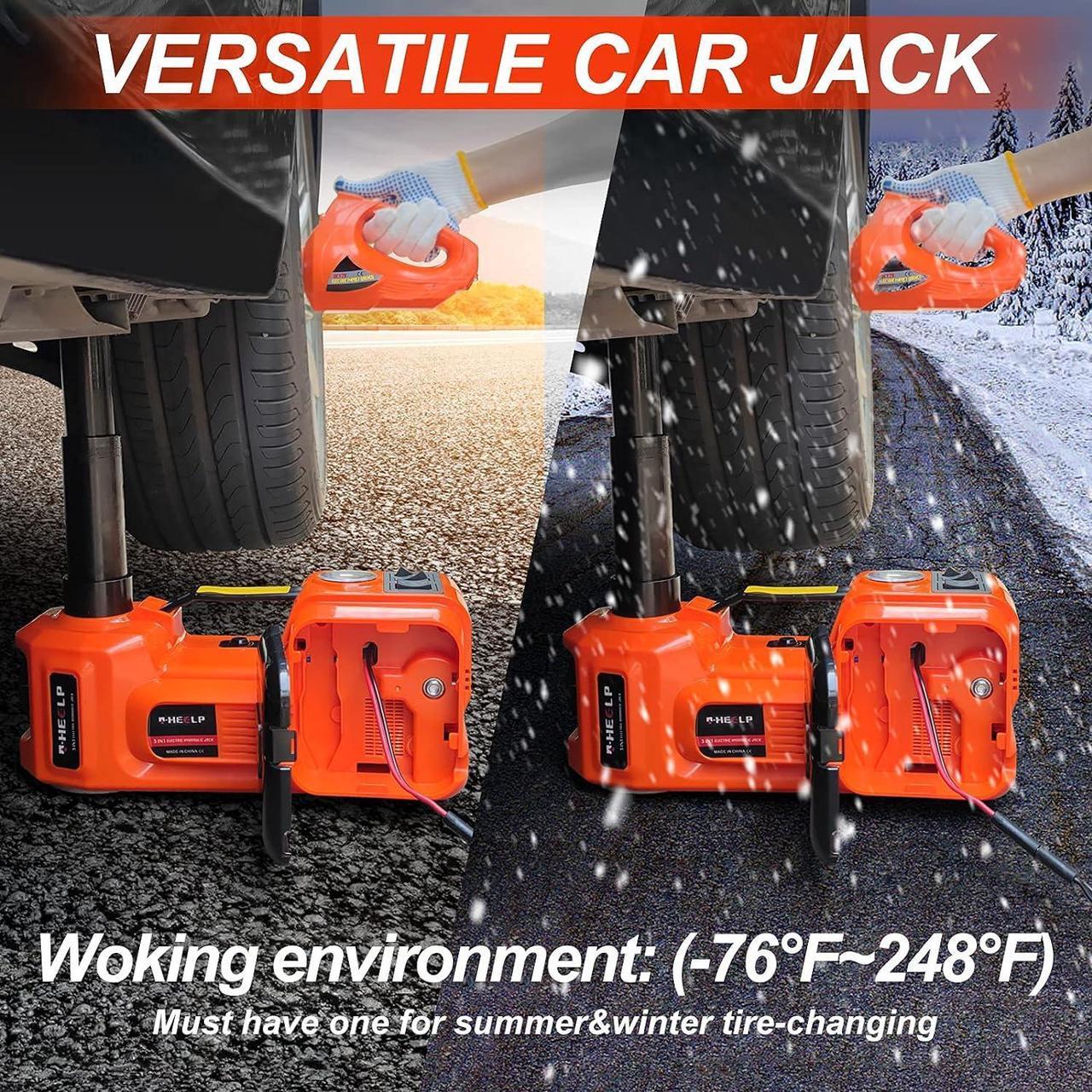 Alt view image 7 of 7 - Electric Car Jack Kit 5Ton 12V Hydraulic Car Jack Lift (Lifting Range: 6.1~17.7 inch) with Electric Impact Wrench for SUV MPV Sedan Truck Change Tires Garage Repair