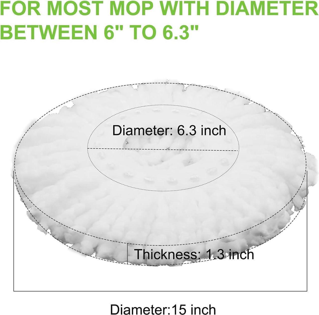 Alt view image 2 of 6 - 4 Pack Mop Head Replacement for Hurricane Spin Mop Replacement Head Microfiber Spin Mop Refills Easy Cleaning Round Shape Standard Size