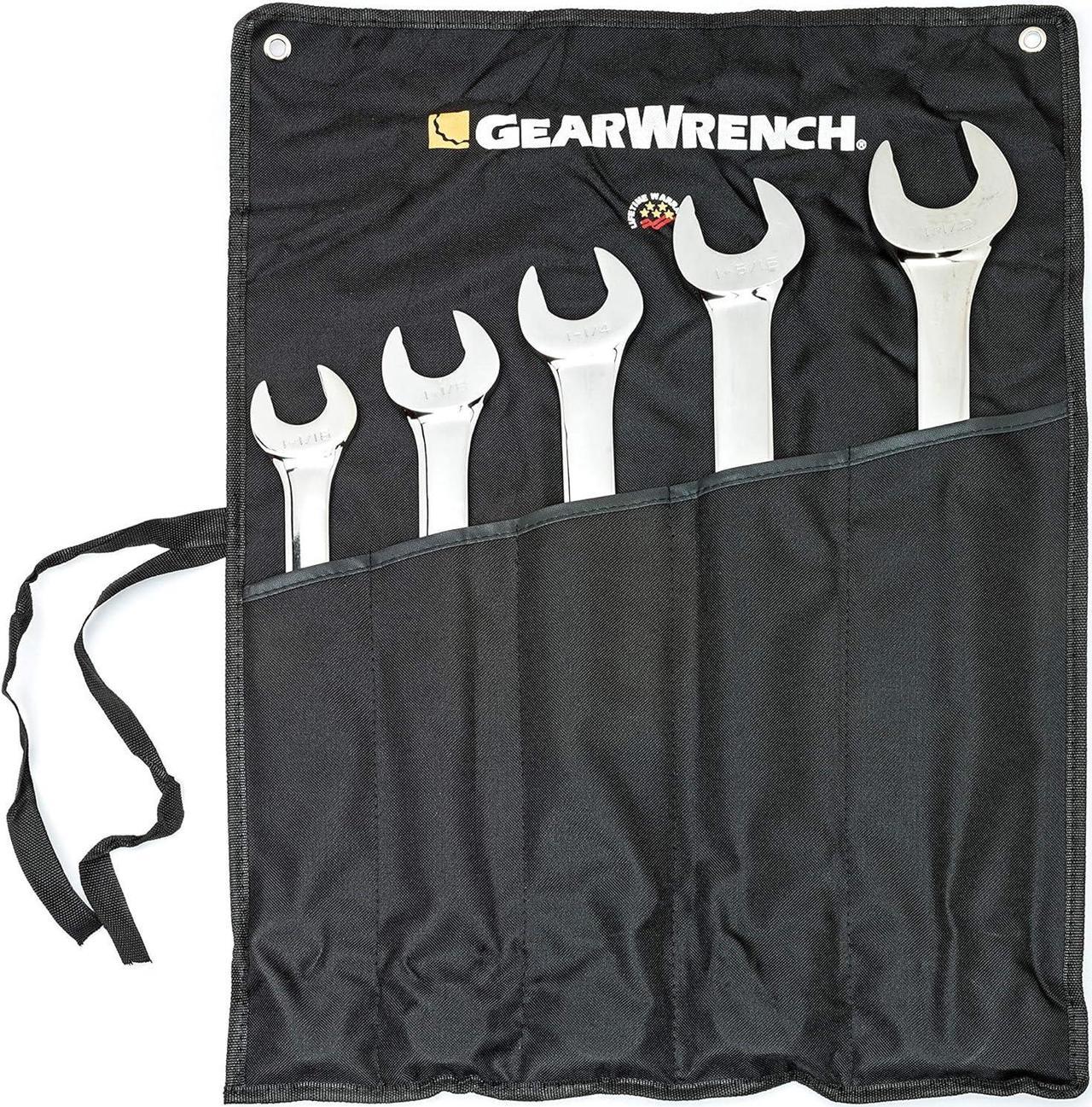 GEARWRENCH 5 Pc. 12 Pt. Combination Wrench Set, SAE, Long Pattern - 81921