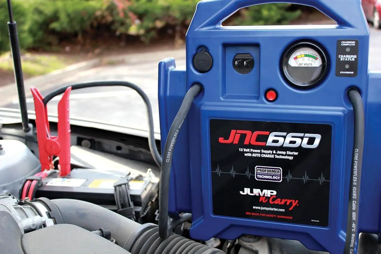 Alt view image 2 of 7 - Clore Automotive Jump-N-Carry JNC660 1700 Peak Amp 12 Volt Jump Starter , Blue