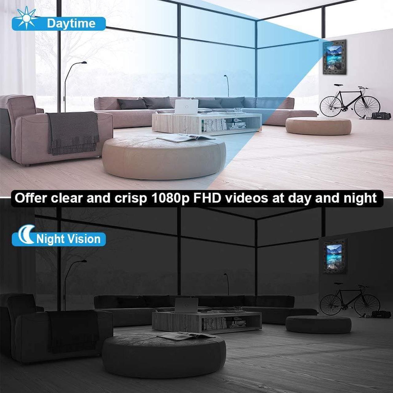 Alt view image 3 of 7 - Spy Camera Hidden WiFi Photo Frame 1080P Hidden Security Camera Night Vision and Motion Detect Wireless IP Nanny Camera with One Year Battery Standby Time and Instant Alerts to Smartphone (Video Only)
