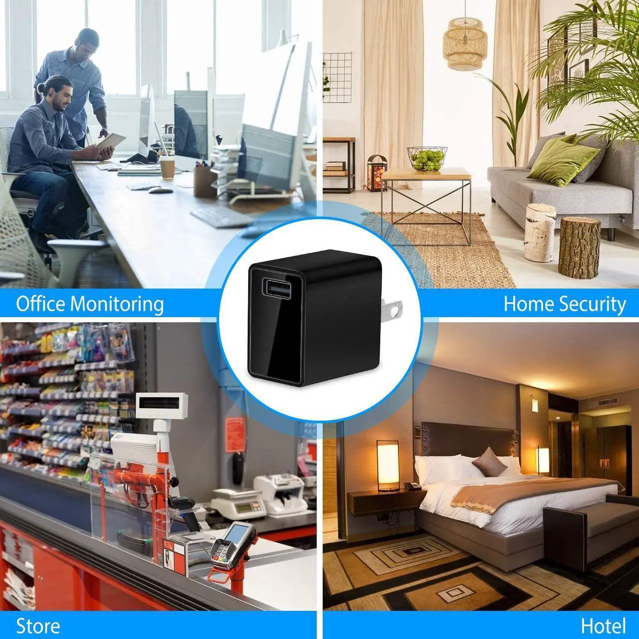 Alt view image 7 of 7 - GooSpy Hidden Camera Charger - Mini WiFi Spy Camera - Full HD 1080P - 140 Degree Wide Angle - Small Indoor Nanny Cam - Tiny USB Charger Cameras