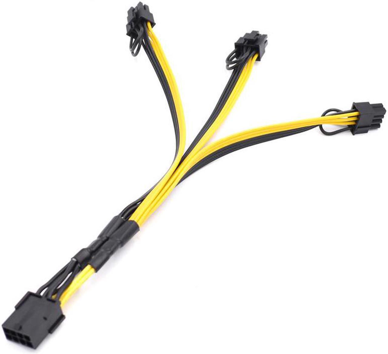 8Pin PCI-E Female to 3* 8Pin (6+2) Pin PCI-E Male Splitter Power Extension Cable for Graphics Card