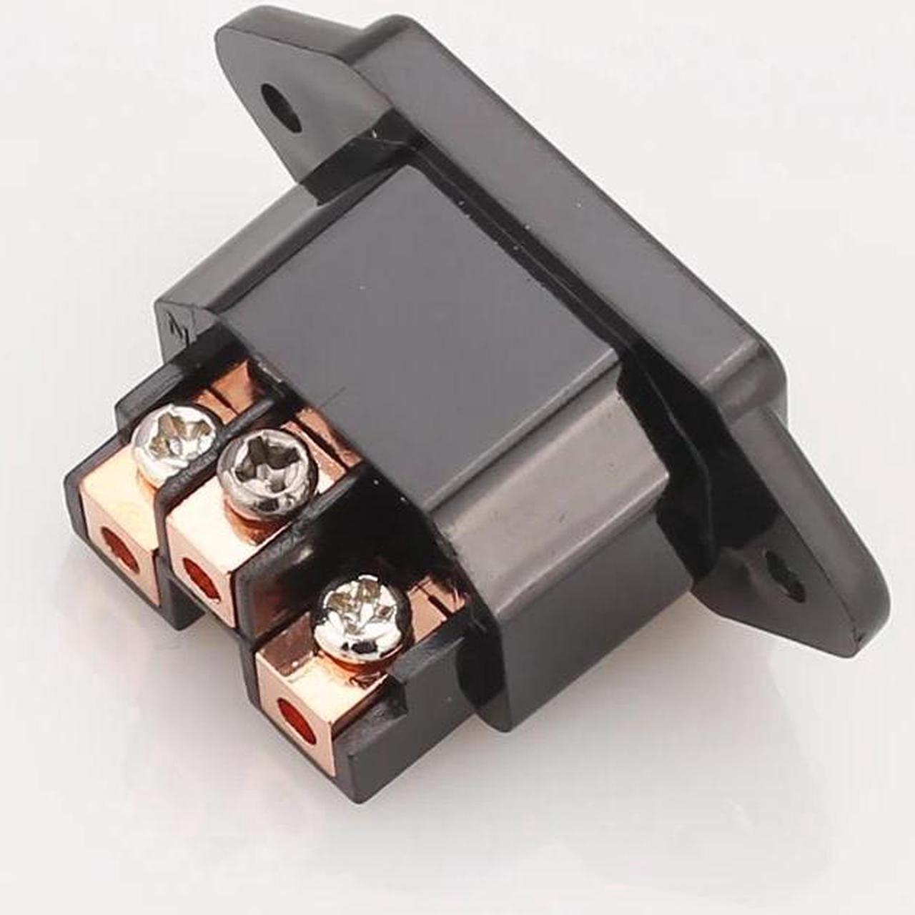 Alt view image 2 of 6 - one piece Red Copper Plated/Gold-plated/Rhodium-plated IEC Inlet Mains Power Inlet Socket IEC Inlet AC socket(Gold plated)