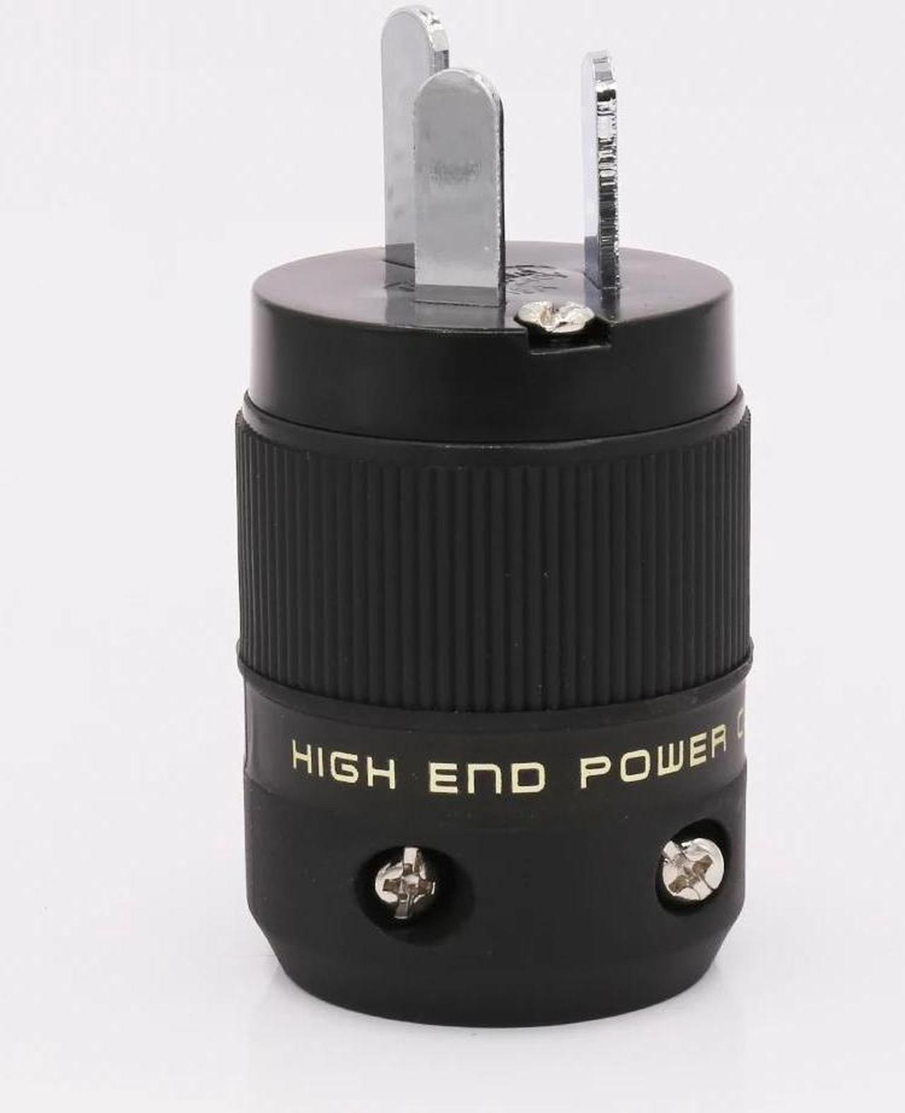 Main image of 2PCS Hi-End Rhodium Plated AU Mains Power Plug Male Copper Connector Cable Cord 3 Pin HiFi