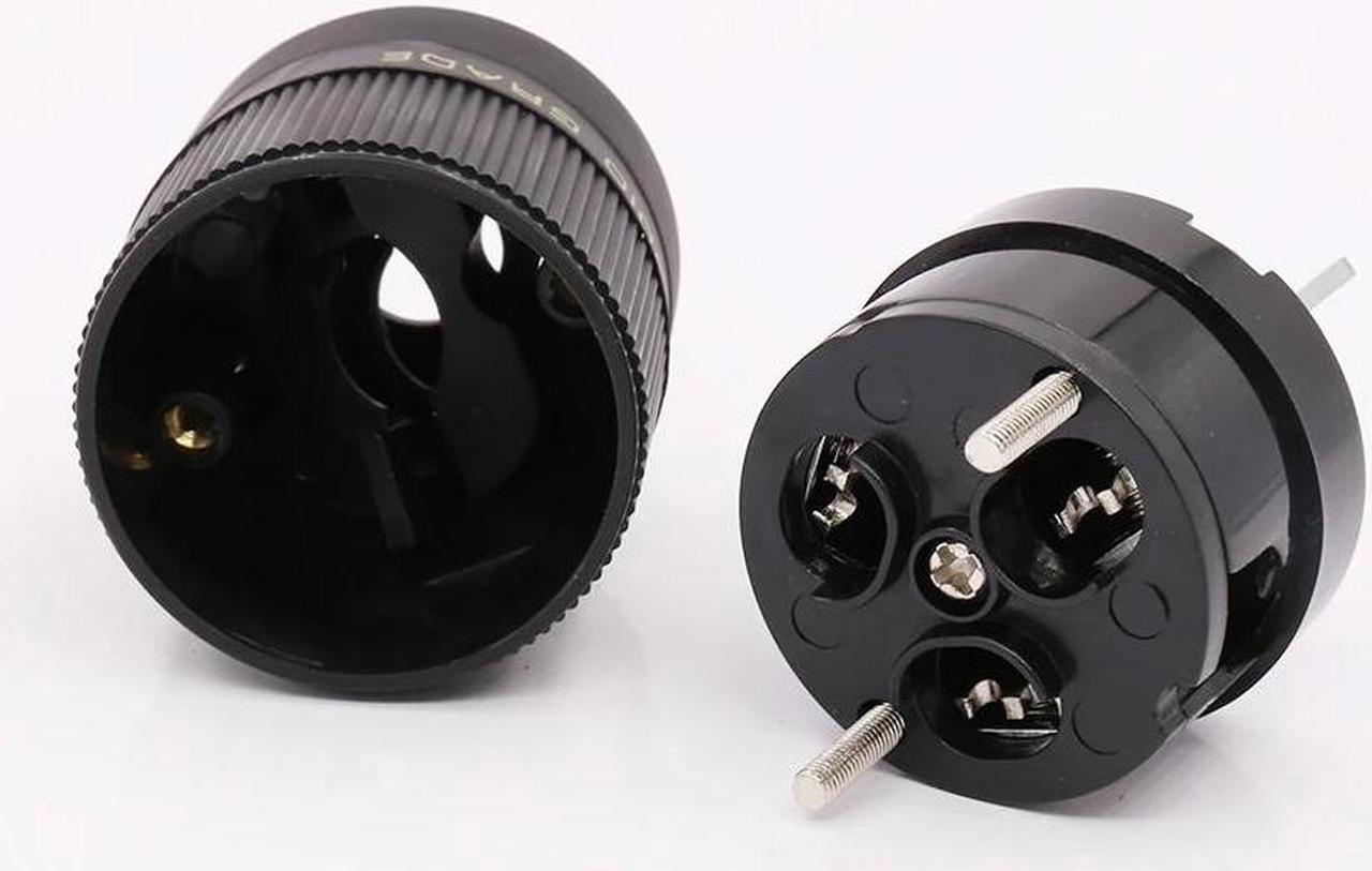 Alt view image 4 of 4 - 2PCS Hi-End Rhodium Plated AU Mains Power Plug Male Copper Connector Cable Cord 3 Pin HiFi