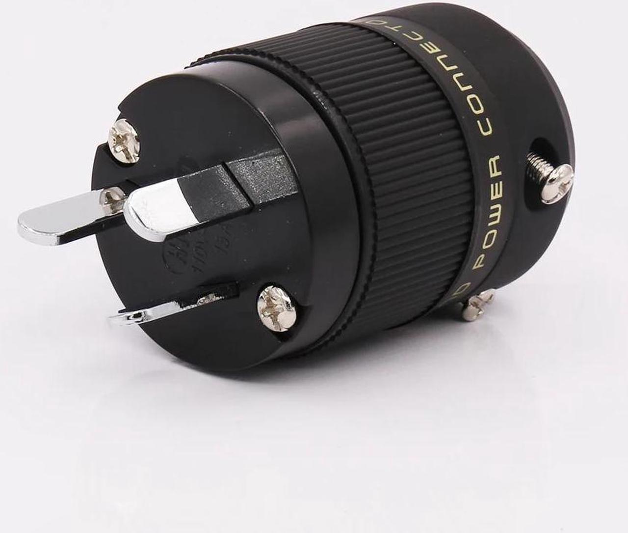 Alt view image 2 of 4 - 2PCS Hi-End Rhodium Plated AU Mains Power Plug Male Copper Connector Cable Cord 3 Pin HiFi