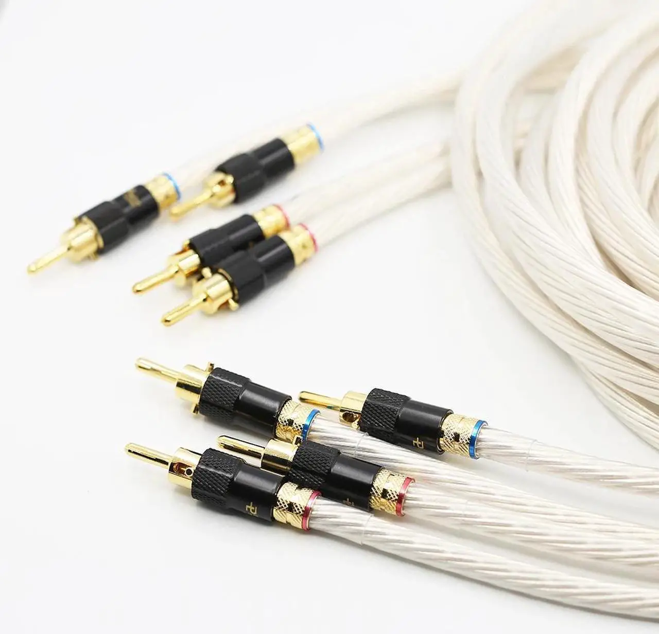 Alt view image 6 of 6 - Hifi speaker cable wires 5N Single silver audiophile Speaker Cable loudspeaker cable Length: 1.5m