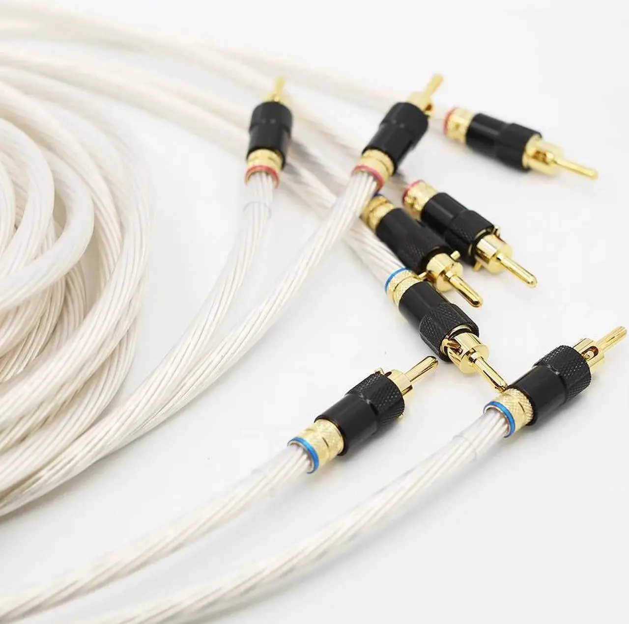 Alt view image 5 of 6 - Hifi speaker cable wires 5N Single silver audiophile Speaker Cable loudspeaker cable Length: 1.5m