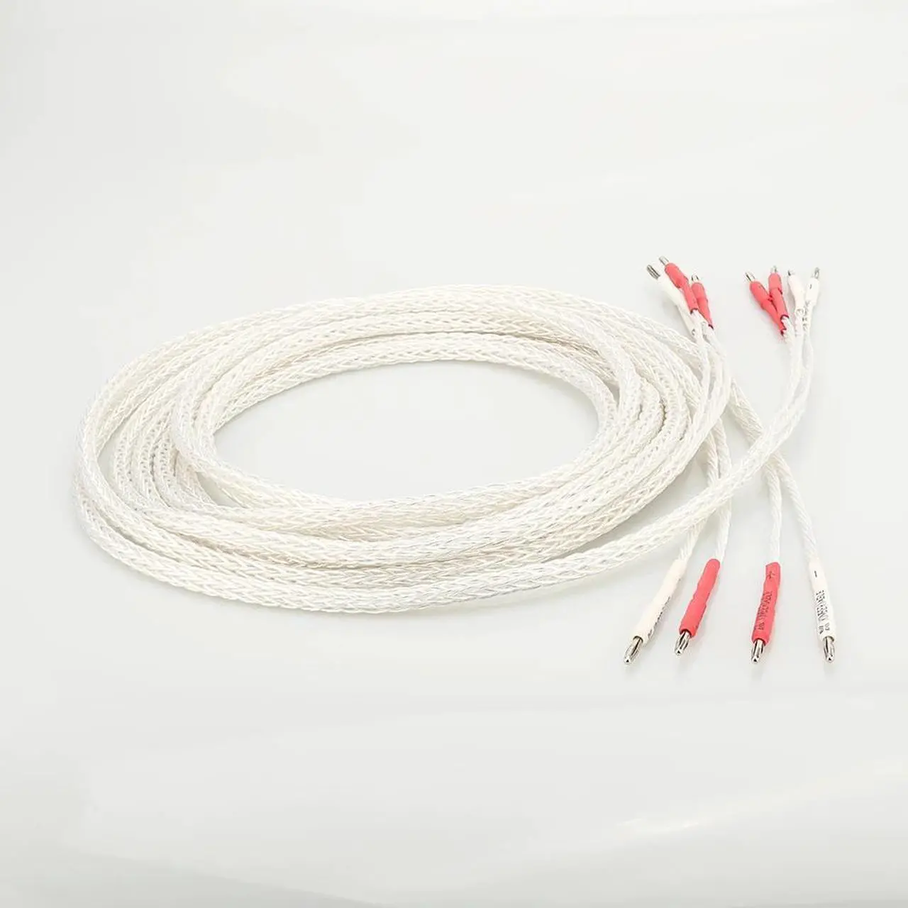 Alt view image 3 of 6 - HI-End OCC Silver Plated 8AG Speaker Cable Biwire Loudspeaker Cable HIFI Banana Plug Audiophille Speaker Cable Length: (2m)