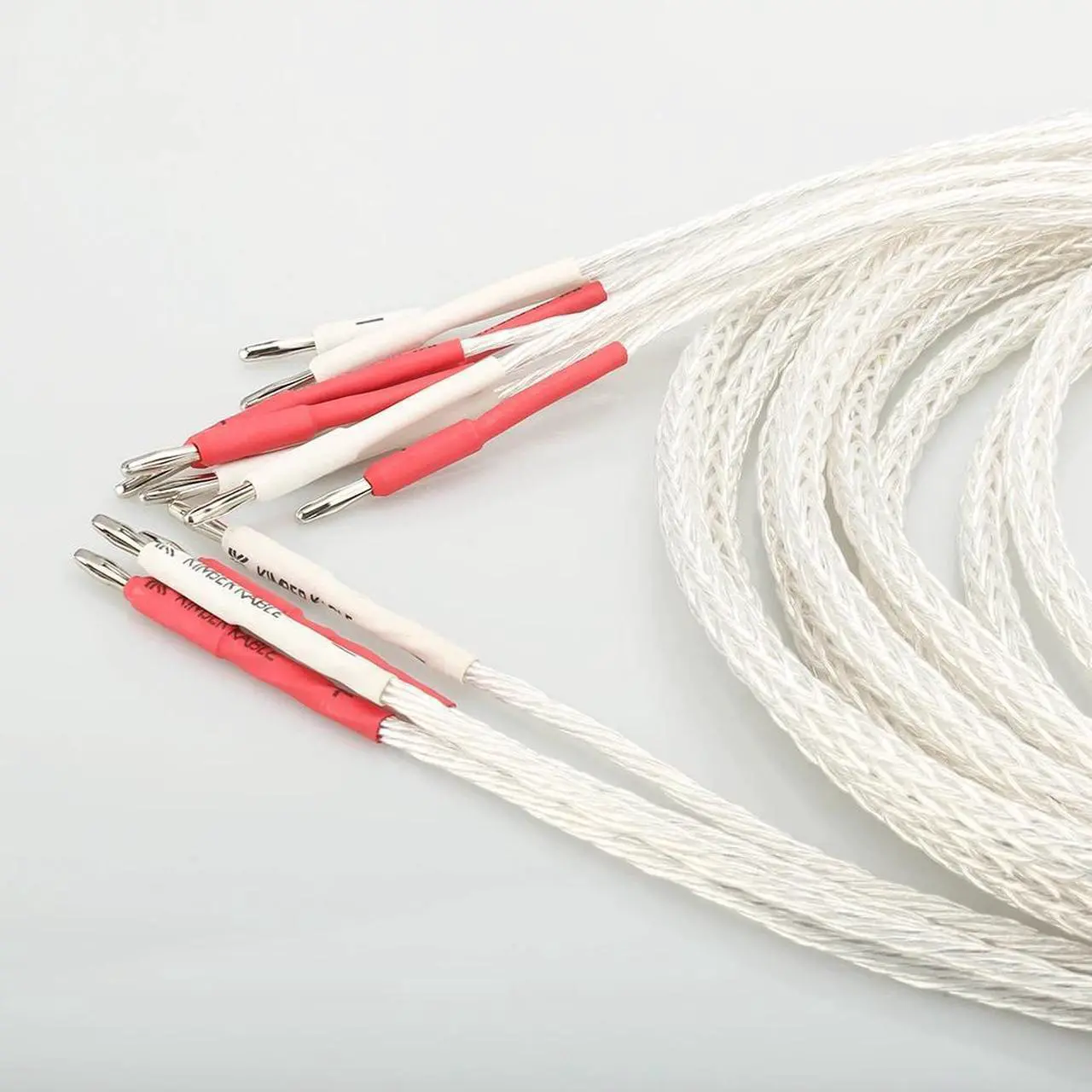 Alt view image 6 of 6 - HI-End OCC Silver Plated 8AG Speaker Cable Biwire Loudspeaker Cable HIFI Banana Plug Audiophille Speaker Cable Length: (2m)