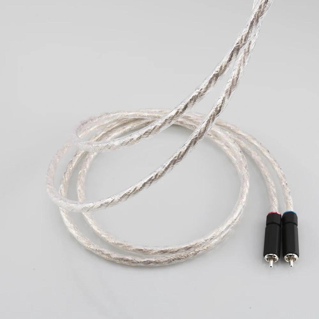 Alt view image 5 of 6 - AS220 Hifi audio silver plated dual filter ring fever audio signal cable RCA  to RCA audio cable Length:(0.5M)