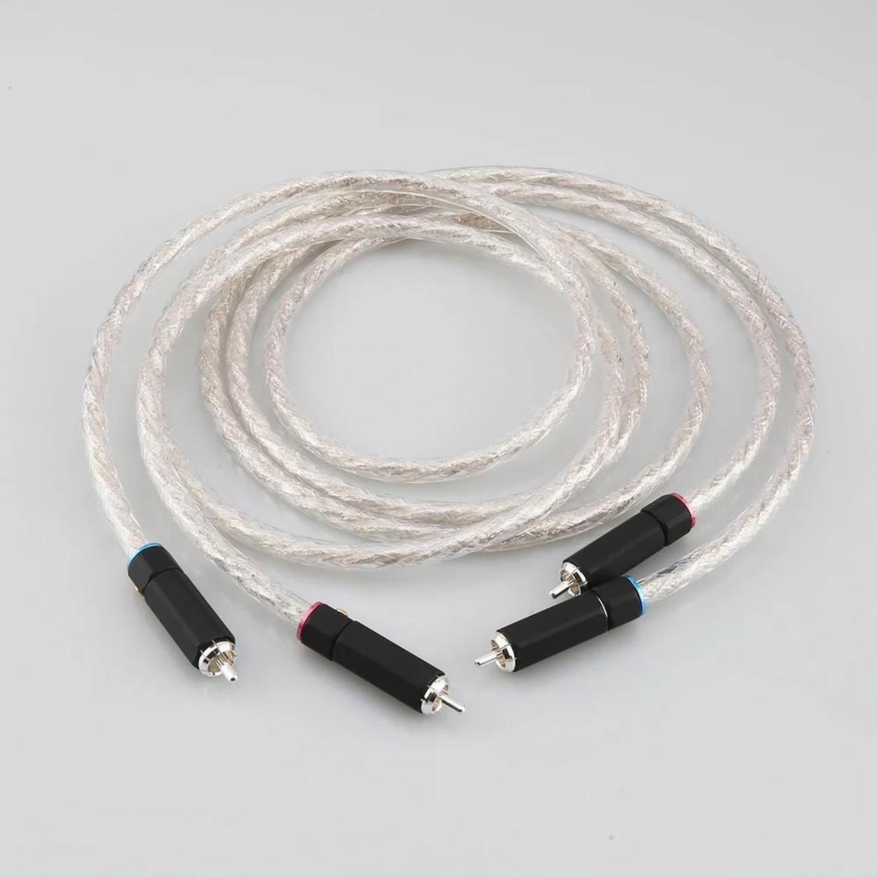 Alt view image 6 of 6 - AS220 Hifi audio silver plated dual filter ring fever audio signal cable RCA  to RCA audio cable Length:(0.5M)
