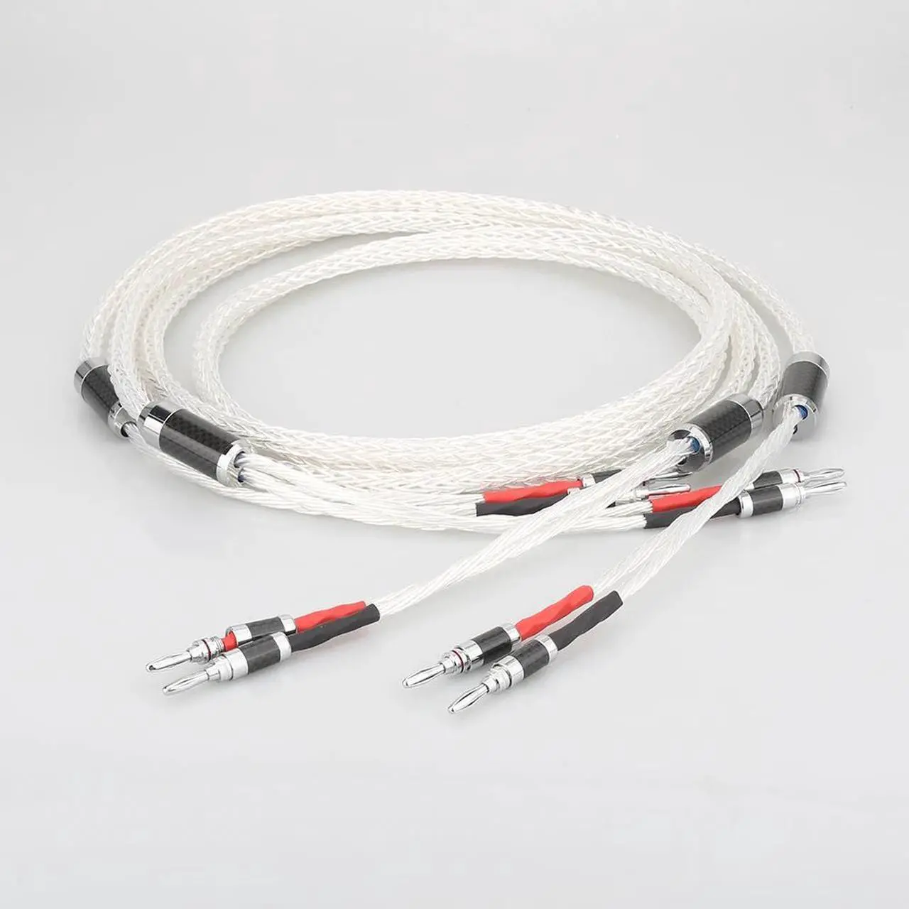 Alt view image 2 of 6 - Hifi Audio 8AG OCC Silver plated  Speaker Cable Hi-end Speaker Wire Speaker Interconnect Cable Length:1.5m