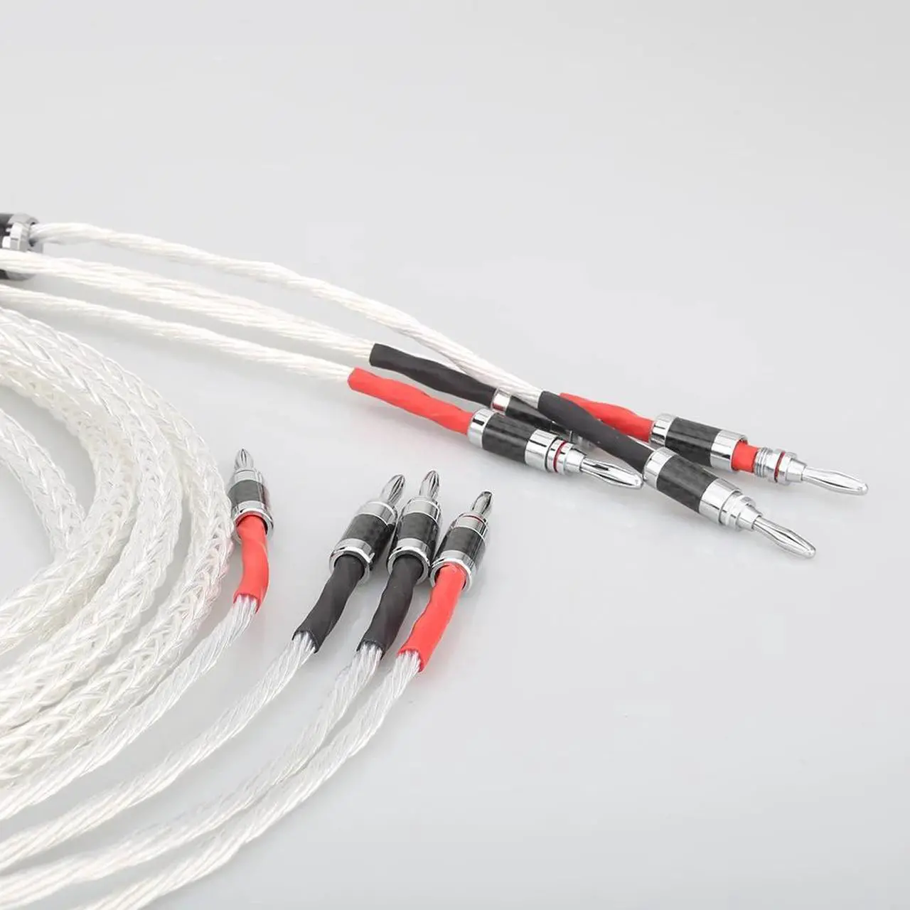 Alt view image 3 of 6 - Hifi Audio 8AG OCC Silver plated  Speaker Cable Hi-end Speaker Wire Speaker Interconnect Cable Length:1.5m
