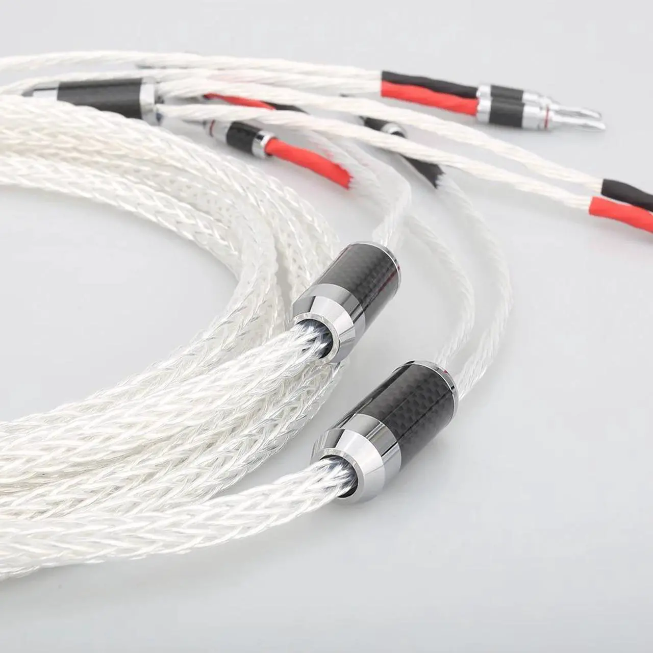 Alt view image 4 of 6 - Hifi Audio 8AG OCC Silver plated  Speaker Cable Hi-end Speaker Wire Speaker Interconnect Cable Length:1.5m