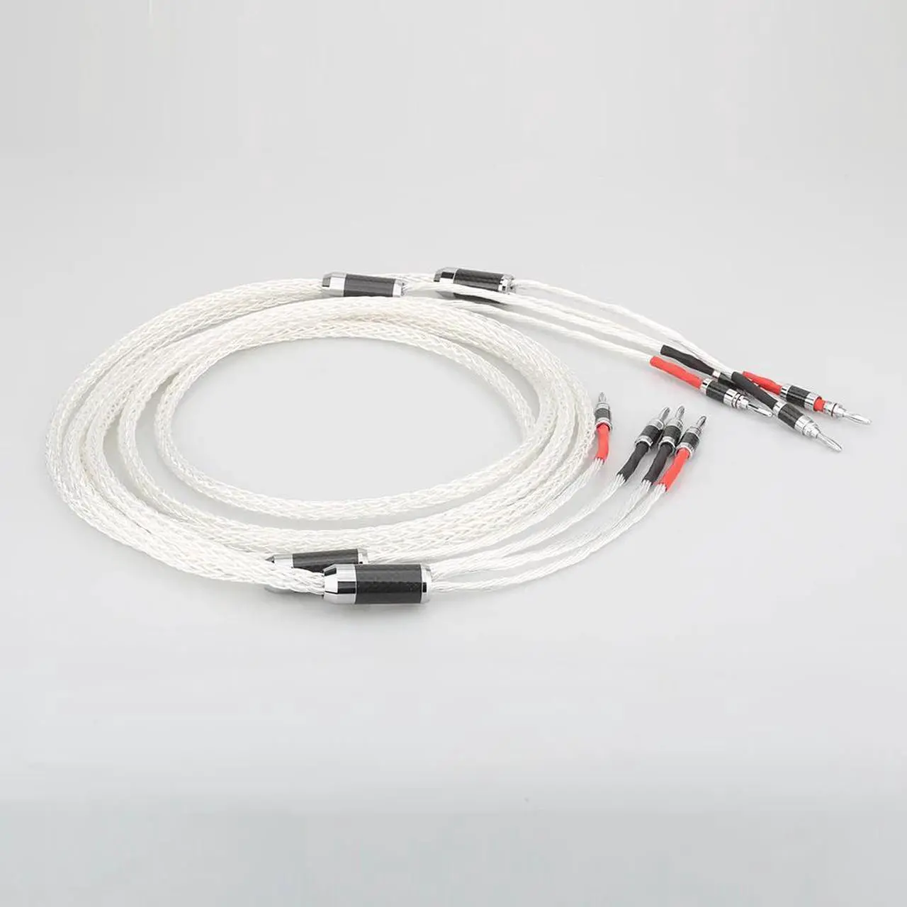 Alt view image 5 of 6 - Hifi Audio 8AG OCC Silver plated  Speaker Cable Hi-end Speaker Wire Speaker Interconnect Cable Length:1.5m