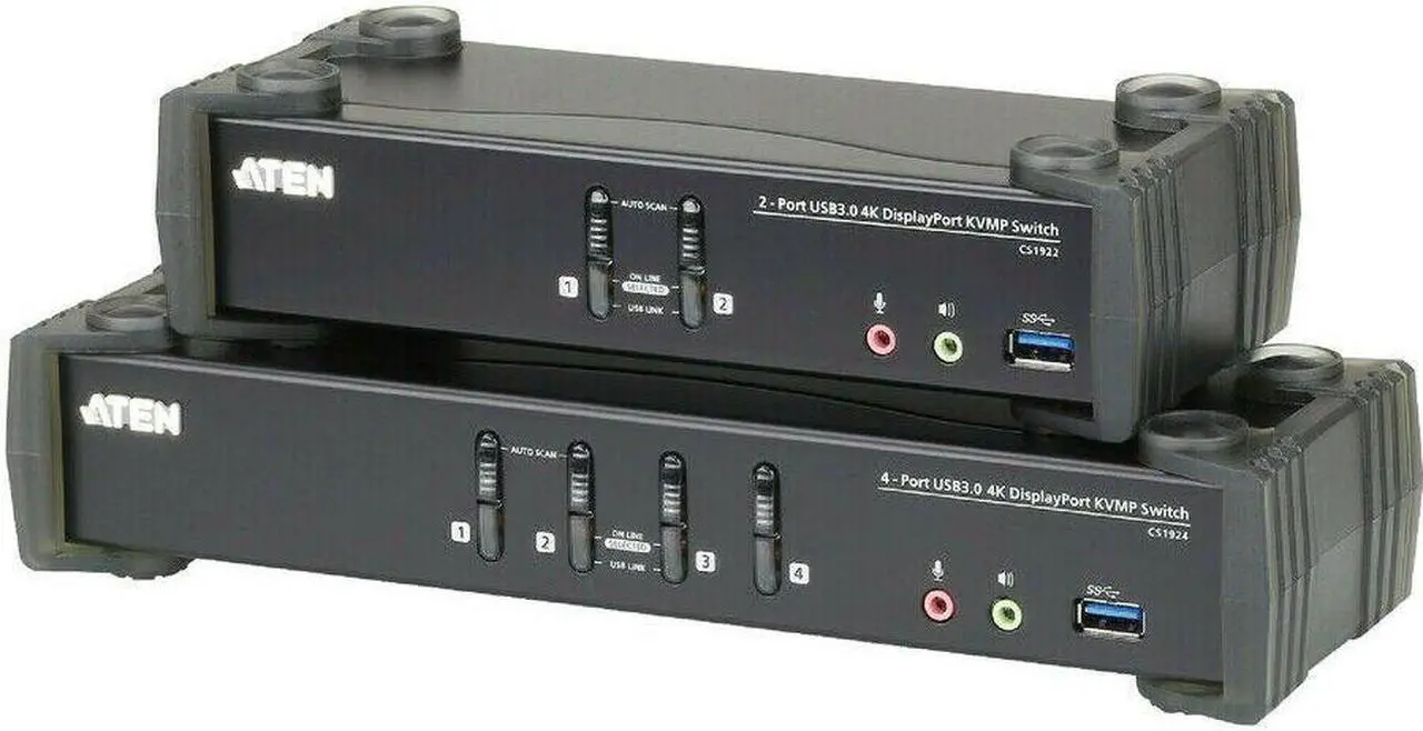 Alt view image 5 of 14 - ATEN CS1922 2-Port USB 3.0 4K DisplayPort KVMP Switch