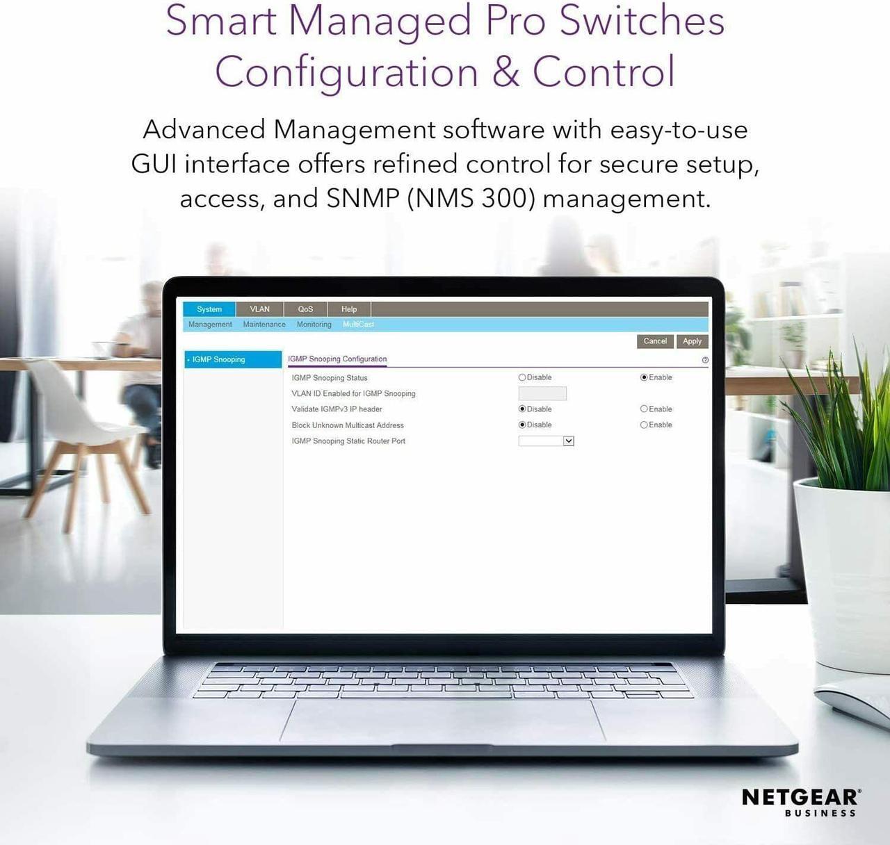 Alt view image 7 of 8 - NETGEAR S3300-52X 52-Port Gigabit Stackable Smart Managed Switch GS752TX-100NES