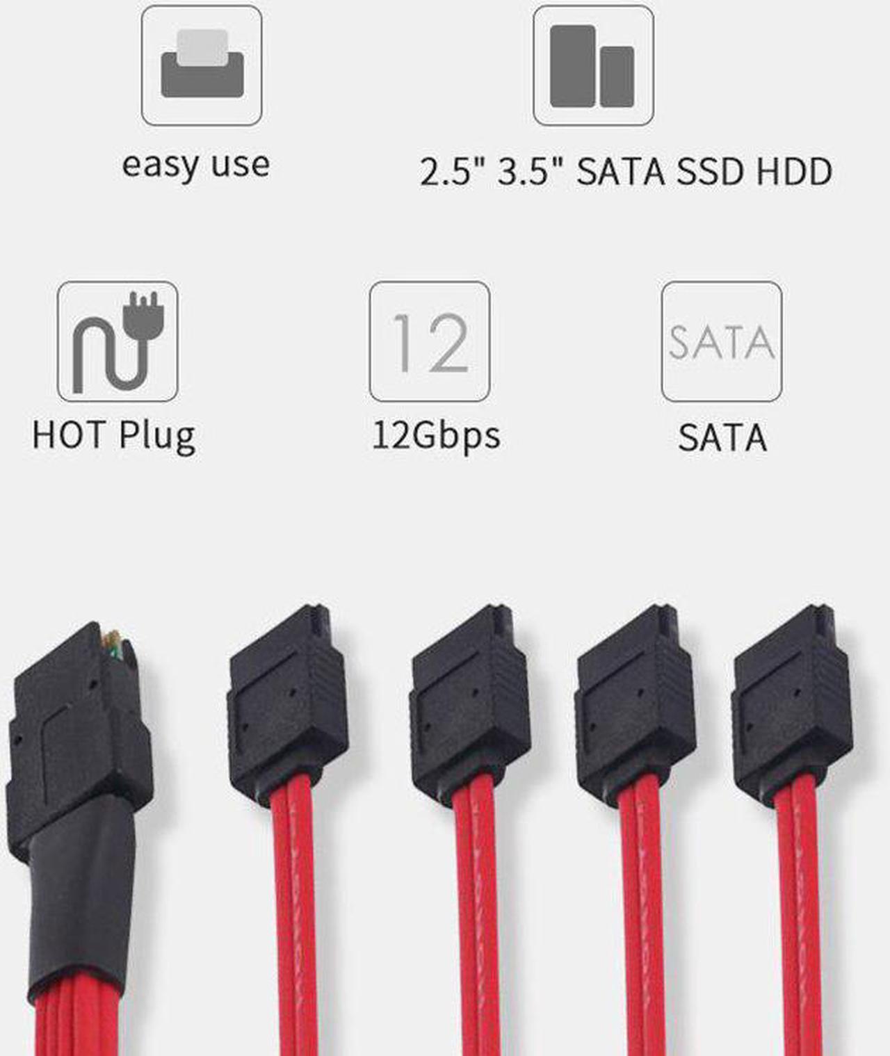 Alt view image 2 of 5 - SAS 36Pin SFF-8087 Male to SATA 7Pin Female Cable  SAS Host Controller to SATA HDD Data cable