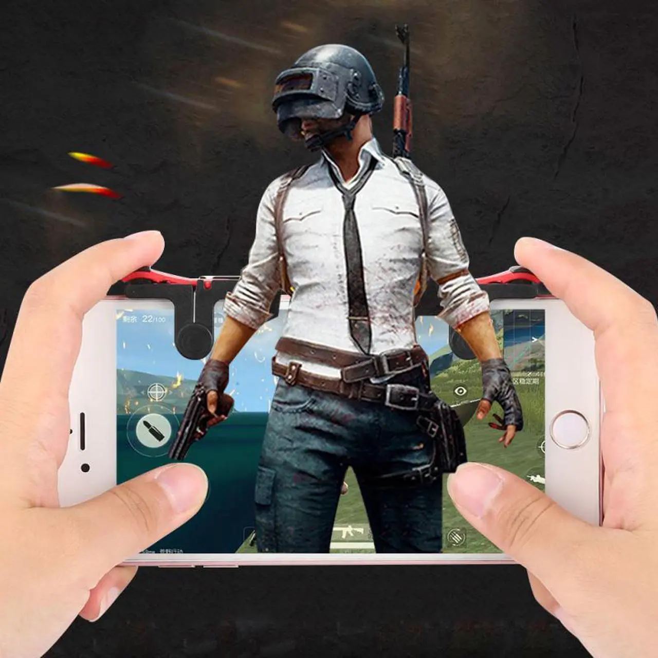 Alt view image 3 of 5 - R1 Lightweight Portable PUBG Game Joystick Controller Gamepad Trigger Fire Button Stretchable Adjustable For Mobile Phones