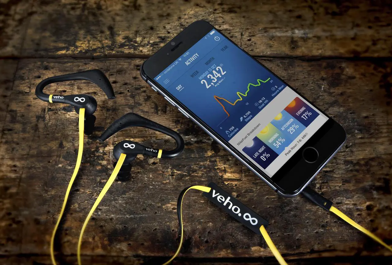 Alt view image 5 of 5 - Veho Black/Yellow CEVEP-005-ZS2 3.5mm Connector ZS-2 Water Resistant Sport Hook Earbuds