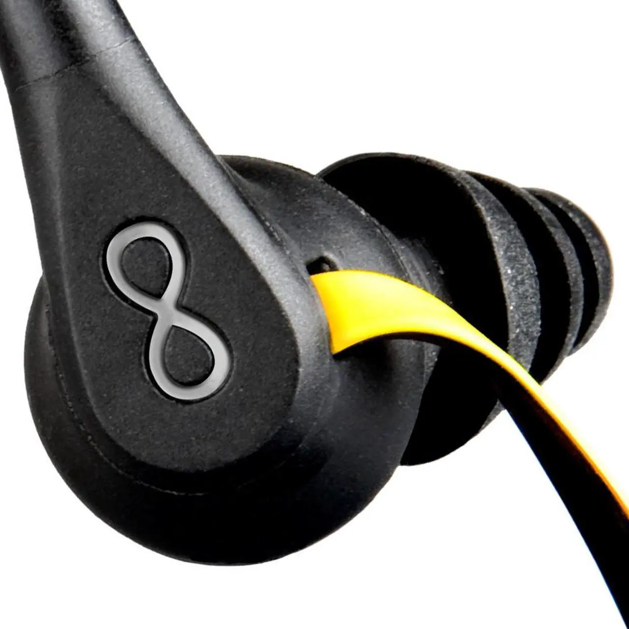 Alt view image 3 of 5 - Veho Black/Yellow CEVEP-005-ZS2 3.5mm Connector ZS-2 Water Resistant Sport Hook Earbuds