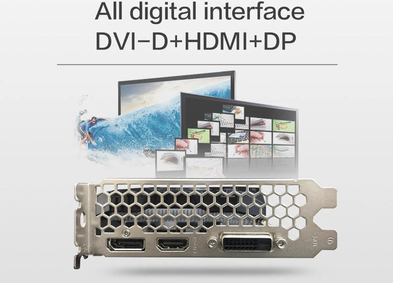 Alt view image 6 of 7 - Yeston Nvidia GeForce GTX 1050 Ti Graphics Card  4GB 128-Bit GDDR5 PCI Express 3.0 x16 video cards DVI-D/HDMI/DP Tri-Ports, G-Sync, GPU Boost, DirectX 12, Gaming GPU, Desktop Video Card