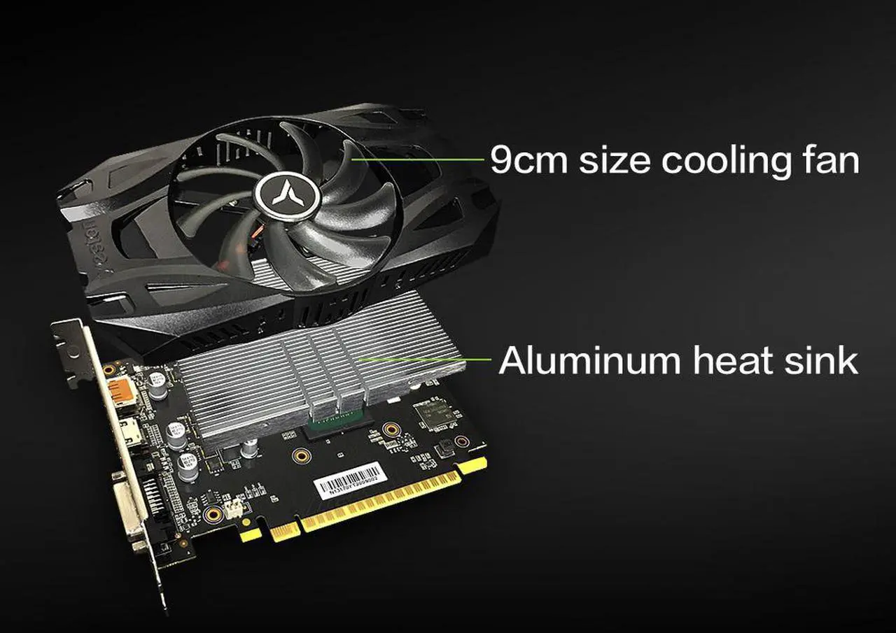 Alt view image 4 of 7 - Yeston Nvidia GeForce GTX 1050 Ti Graphics Card  4GB 128-Bit GDDR5 PCI Express 3.0 x16 video cards DVI-D/HDMI/DP Tri-Ports, G-Sync, GPU Boost, DirectX 12, Gaming GPU, Desktop Video Card