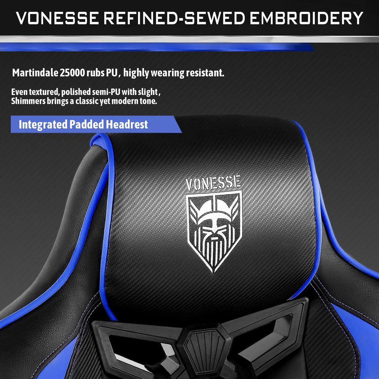 Alt view image 4 of 7 - Gaming Chair with Footrest, Reclining Computer Chair with Massage, Big and Tall Gamer Chair, High Back Gaming Desk Chair, Ergonomic PC Gaming Chair, Computer Gaming Chairs for Adults 300LBS (Blue)