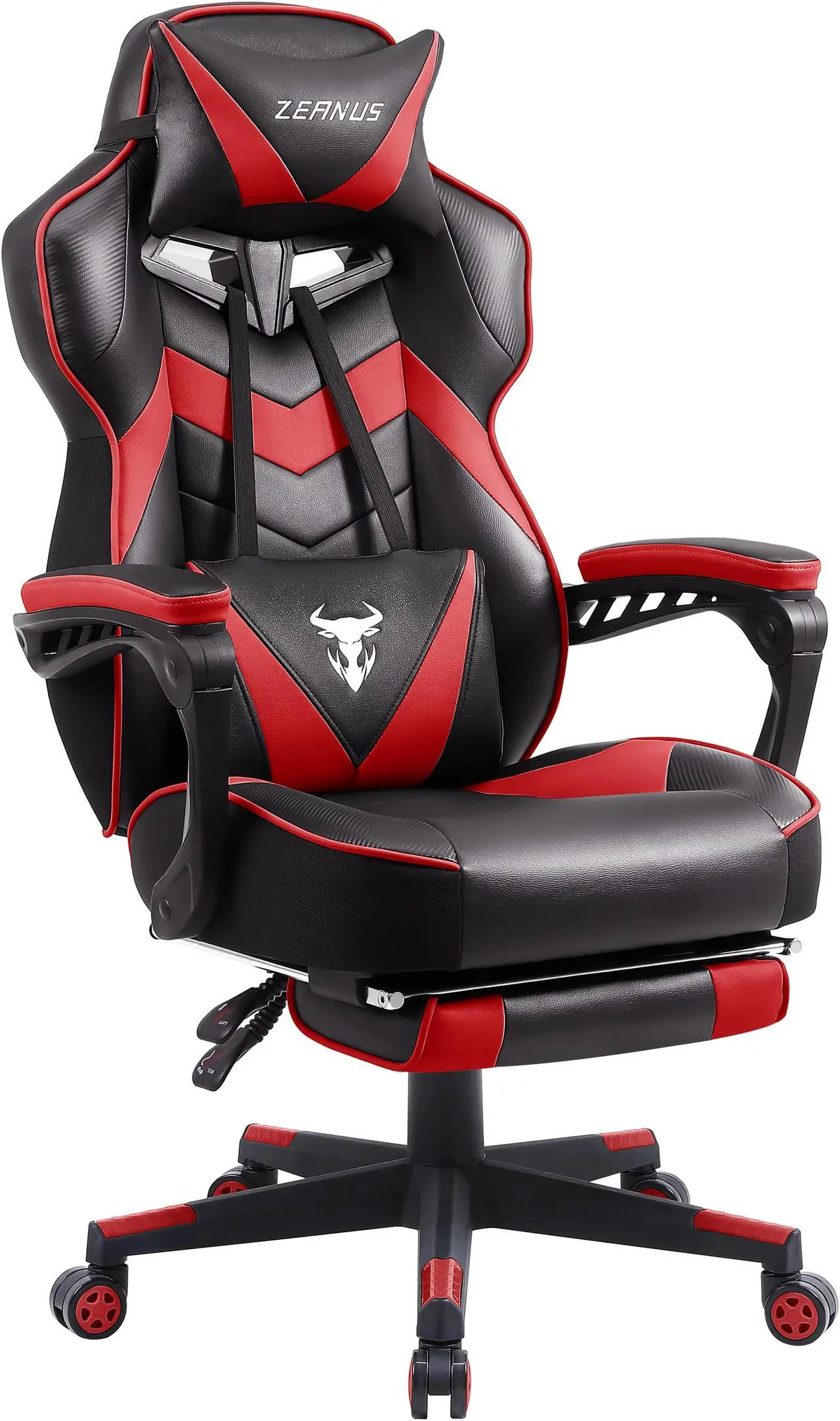 Main image of Zeanus Gaming Chairs for Adults, Ergonomic Gaming Chair with Footrest, Gaming Computer Chair with Massage, Recliner Computer Chair, High Back Gaming Desk Chair, Racing Style Gamer Chair (Red)