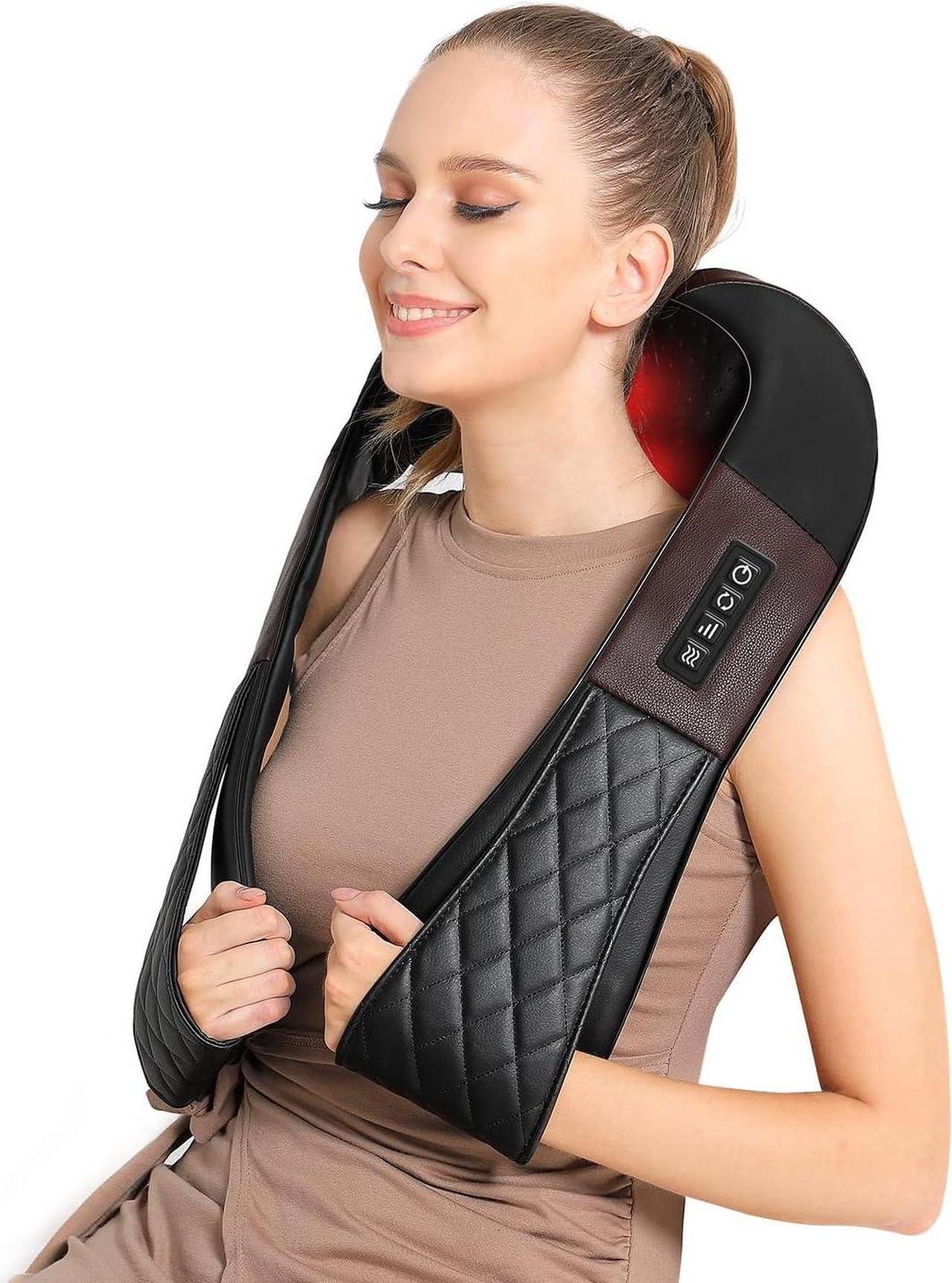 Alt view image 3 of 6 - Neck Massager with Heat, Shiatsu Back Neck and Shoulder Massager, Deep Tissue 4D Kneading Massage Relax Muscle Pain Relief, Use at Home, Office, Car- Best Gifts for Women Men Mom Dad