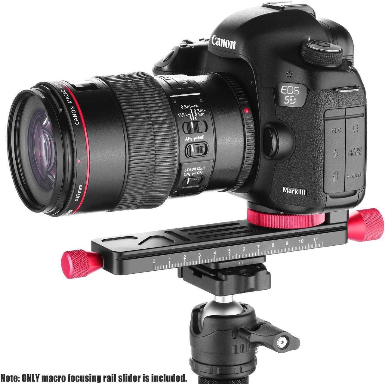 Alt view image 6 of 6 - koolehaoda Metal Wormdrive Macro Focusing Focus Rail Slider/Close-up Shooting Clamp Plate: 115mm Adjustment with 1/4"Screw Head for DSLR Cameras,Tripod Ballhead, Arca/RRS Lever Clamp Compati (W-160)