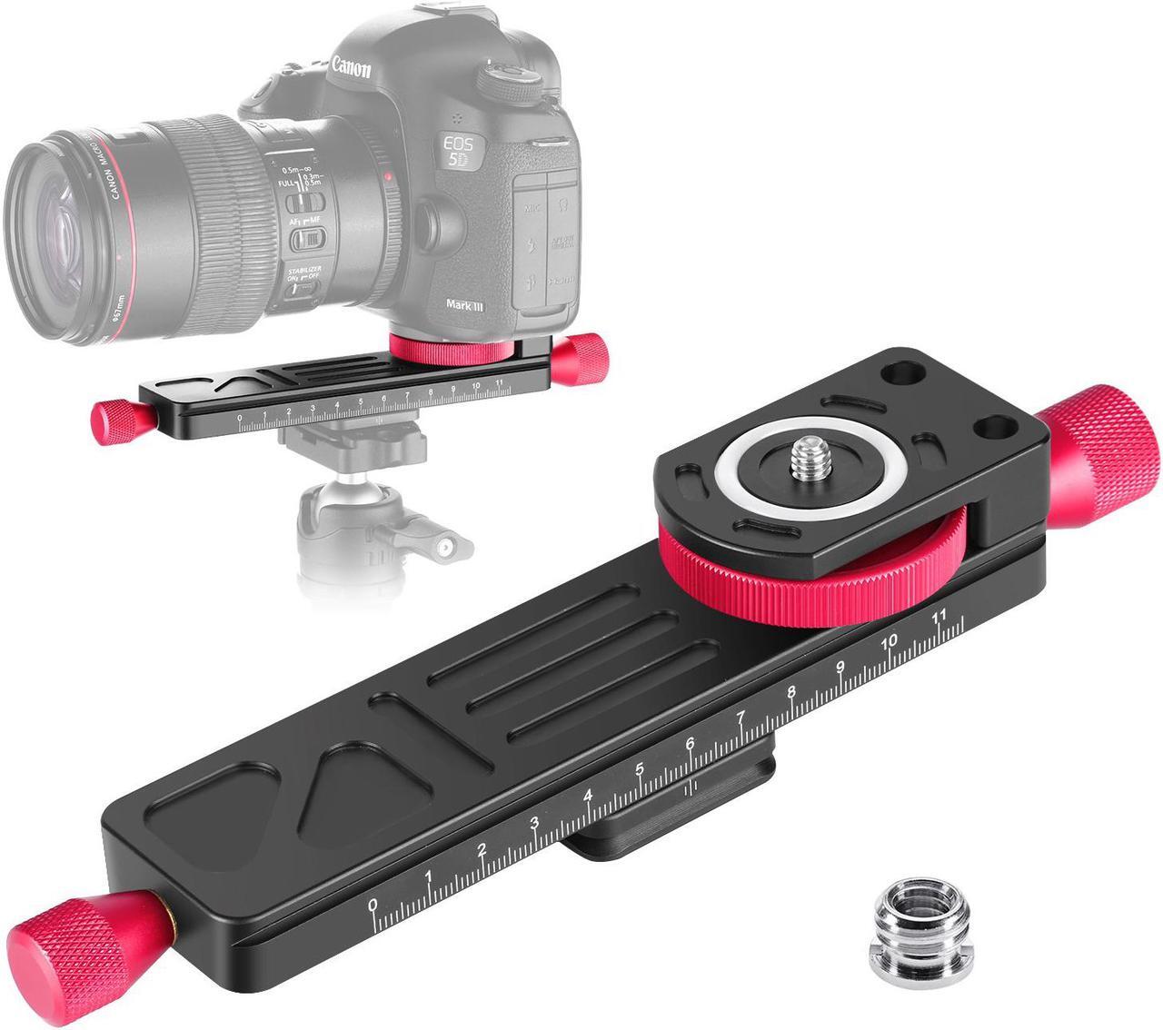 Main image of koolehaoda Metal Wormdrive Macro Focusing Focus Rail Slider/Close-up Shooting Clamp Plate: 115mm Adjustment with 1/4"Screw Head for DSLR Cameras,Tripod Ballhead, Arca/RRS Lever Clamp Compati (W-160)