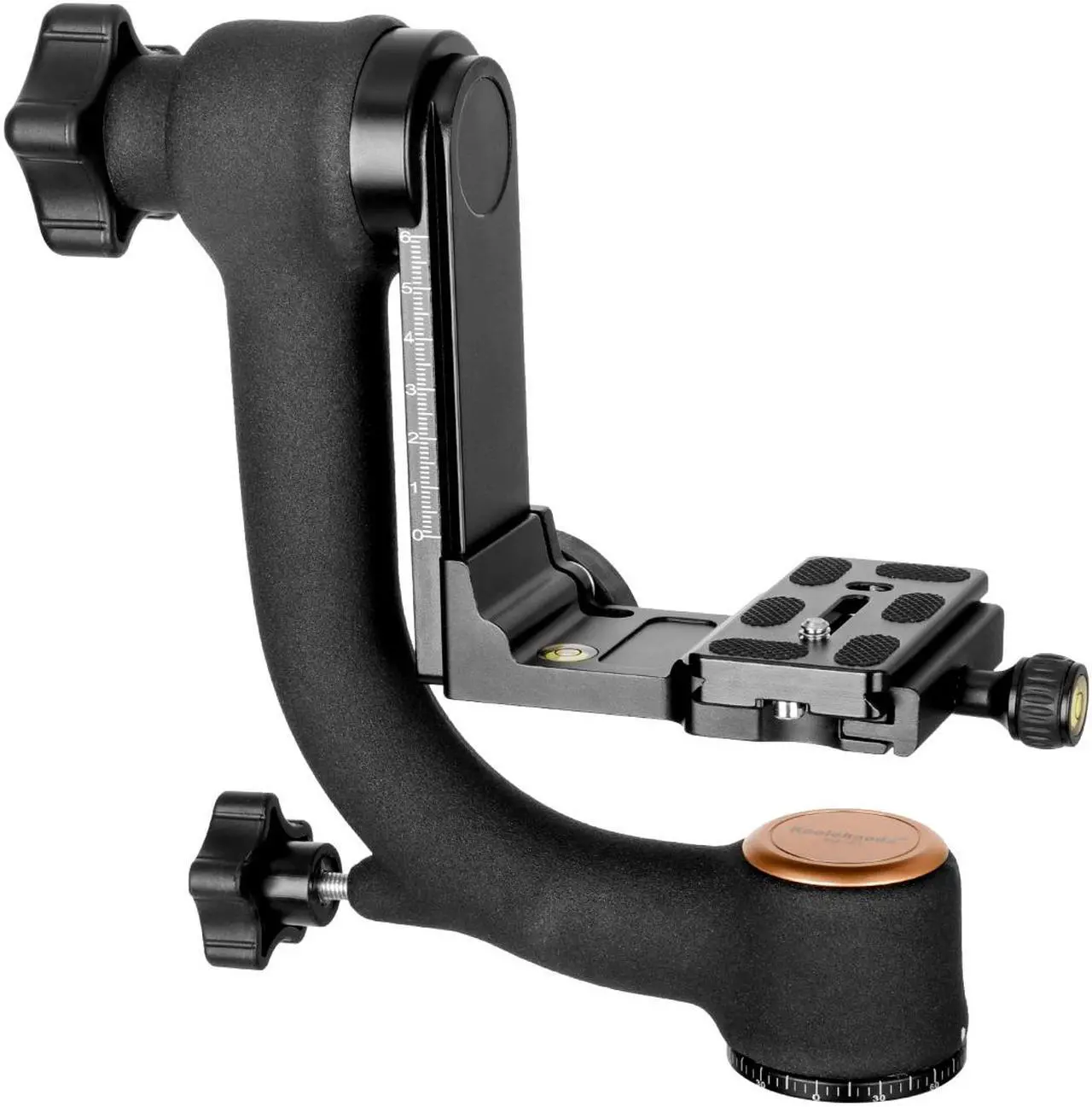 Main image of Koolehaoda Professional Heavy Duty Metal Gimbal Tripod Head with with Arca Swiss Quick Release Plate and Bubble Level for Digital SLR Cameras up to 26lbs/12kg - (KQ-45)
