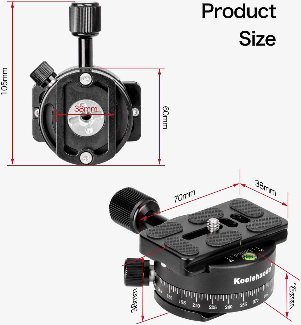 Alt view image 2 of 7 - koolehaoda 360° Panoramic Head Tripod Head With 70mm Quick Release Plate Compatible with RRS/ARCA Ball Head for Tripod Monopod Slider DSLR Cameras (LPC-1 Panoramic Head)