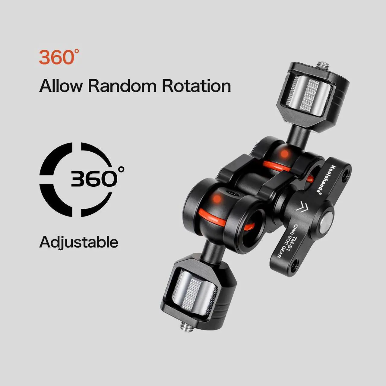 Alt view image 3 of 6 - Koolehaoda Large magic arm,load 5KG,Articulating Magic Arm with Double Ballheads for Camera Cage Rig Kit Handle Plate, Field Monitor, Lights,Microphone,Audio Recorders(TMS-1)